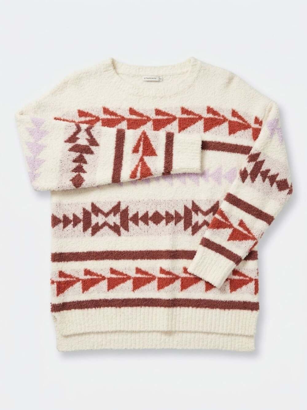 STACCATO Sweater Size M Aztec Popcorn Knit Cream Rust